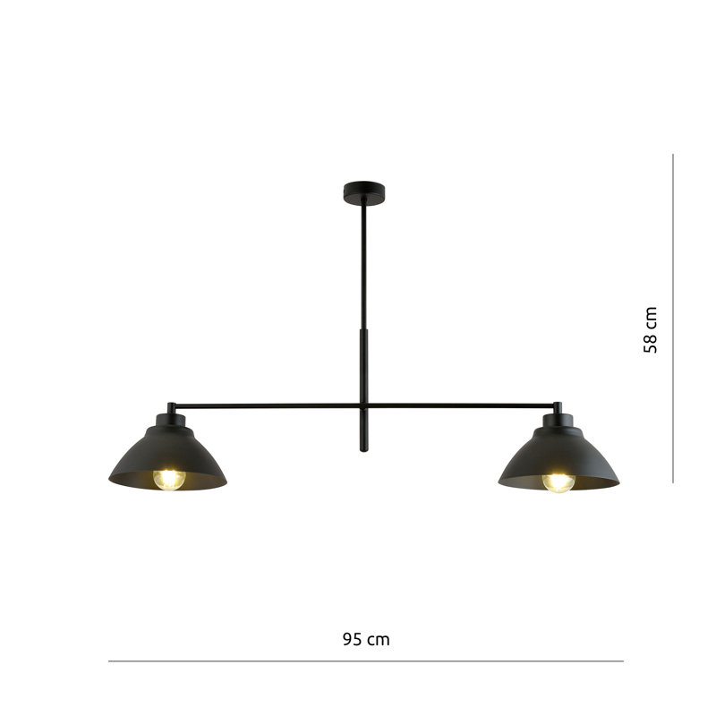 Kiwan 2 - Light Cone Chandelier, Black