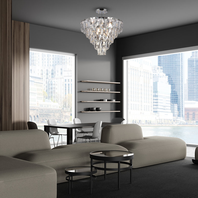 Anyia Semi Flush Mount, Chrome