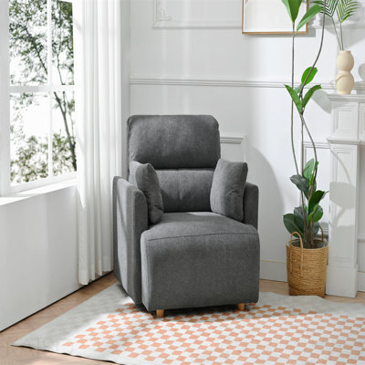 Fauteuil d'appoint surdimensionné avec repose-pieds avec rangement, fauteuil d'appoint avec accoudoirs larges pour le salon, fauteuil d'appoint moderne, fauteuil d'appoint rembourré de tissu de lecture Mid-Century, fauteuil d'appoint confortable, canapé à assise profonde