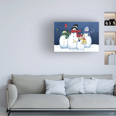 Wrapped Canvas Wall Art - Gail Fraser 'Mittens and Scarves - Horizontal' Wall Art for Living Room, Bedroom, or Office Décor  - 30x47