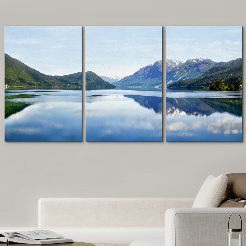 Nature Paysage printanier Zen Lac de montagne serein Nature Photographie Prise de vue en extérieur Réalisme, Toile tendue