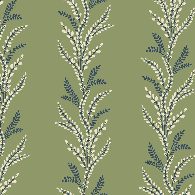 Mulberry Tree Exbury Blue Wallpaper, Green