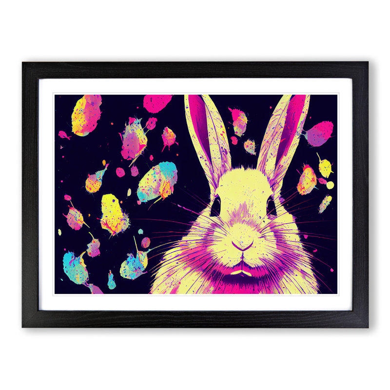 XH1022-7274X Rabbit Splash Vol.1 Abstract - Single Picture Frame Print, Black, 46cm H x 64cm W