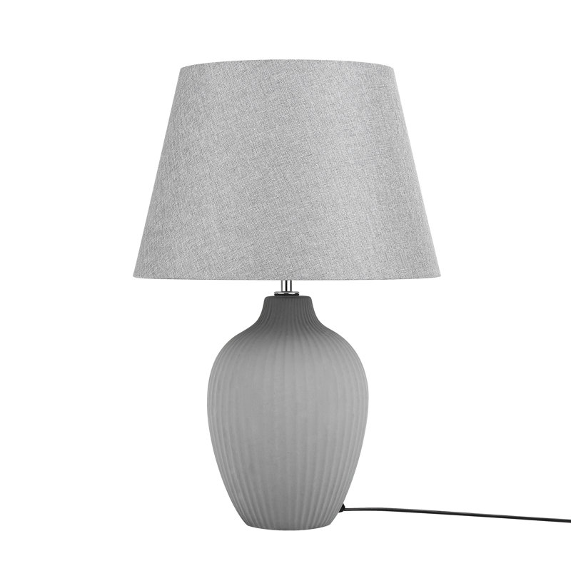 Addison Ceramic Table Lamp, Grey Base/Light Grey Shade