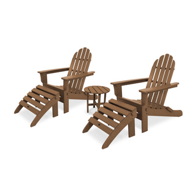 Cape Cod Folding Adirondack Set with Ottomans
