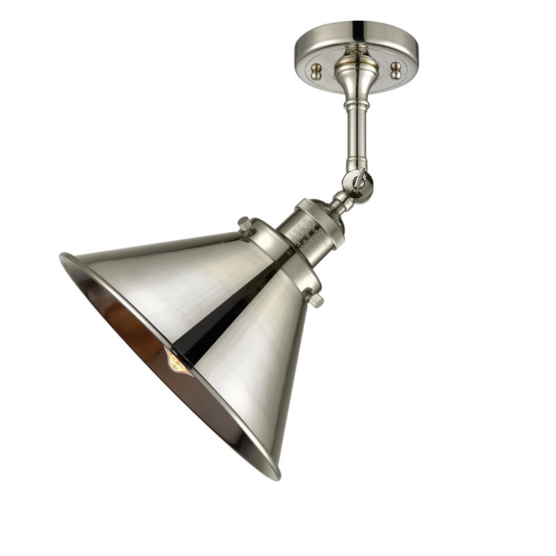 Paylor Semi Flush Mount, 6 Watt Vinage LED Bulb, Polished Nickel