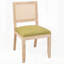 Ensemble de 2 chaises de salle à manger en rotin de style campagnard avec cadre en bois massif naturel et dossier bas-129592827-129592831
