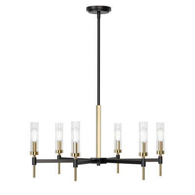 Anston 6-Light 26” Wide Chandelier Light with Clear Glass