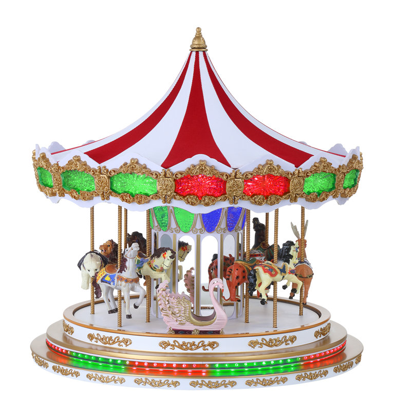 17 in. Animated Light Show Carousel