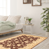 Tapis brun foncé Peshawar Oushak 3 pi 3 po x 4 pi 8 po