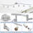 6 Light Track Lighting Kit,Flexibly Track Lights Ceiling with GU10 Base for Kitchen-105375147