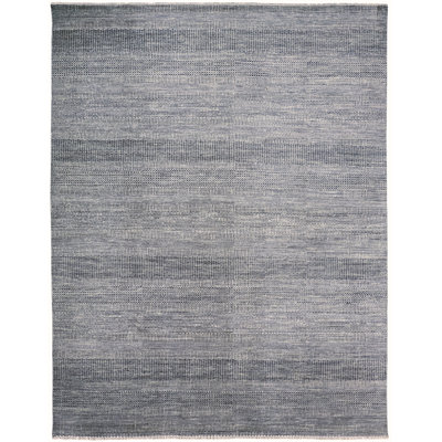 Tapis gris en acier noué à la main Reon