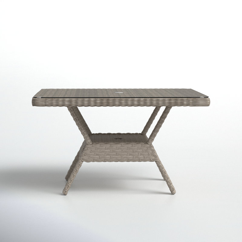 Sky 48'' Glass Outdoor Chat Table, Yes