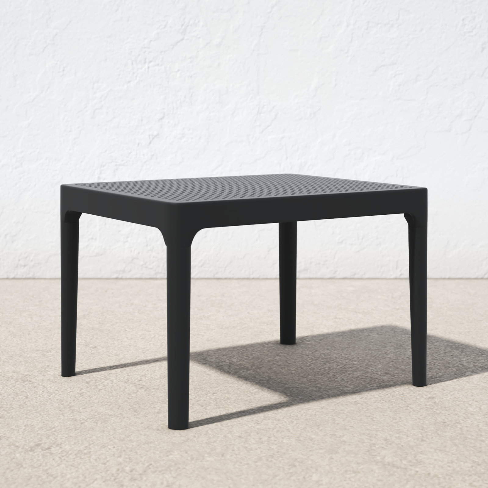 Farrah 23.6 " Patio Table, Black, 23.6"W x 15.7"H x 19.6"L