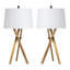 Lampe de table 30,75 "en métal avec abat-jour blanc