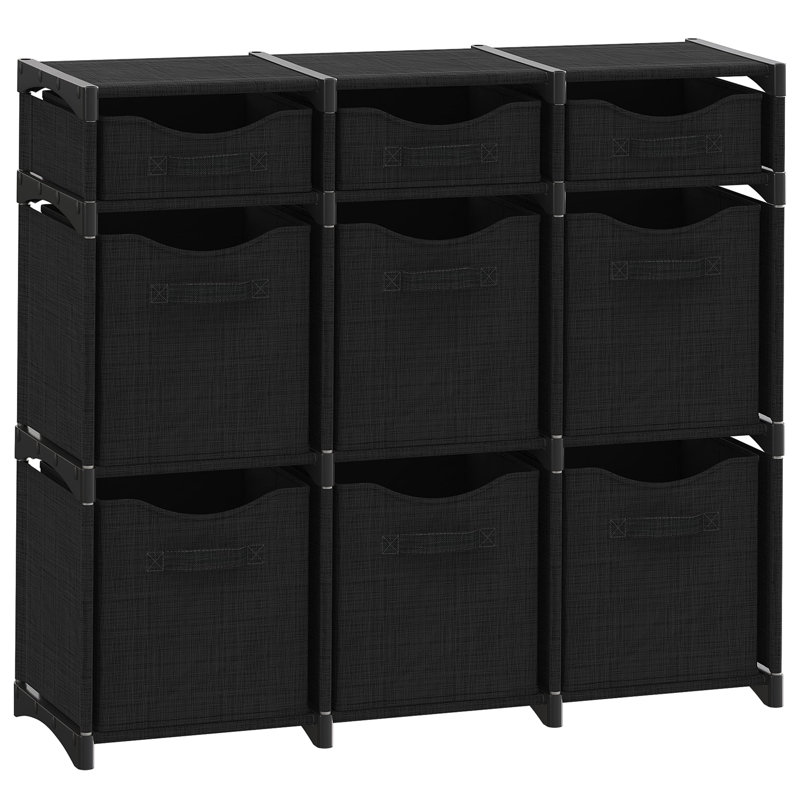 9 casiers de rangement et rangement pour cubes, Noir