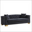 Canapé Chesterfield classique 84 po en velours 3 places avec têtes de clous dorées-132516593