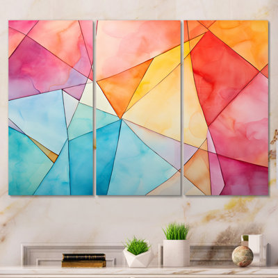Pastel Colour Geometric Ink Explosion I - Geometric Wall Art