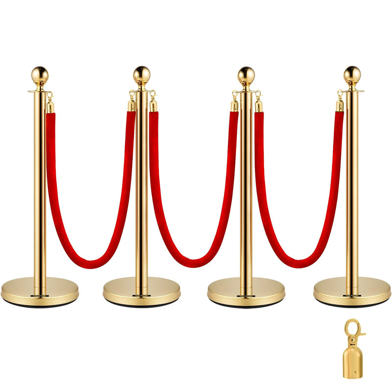 Stanchion Posts with 3 Ropes - set of 4