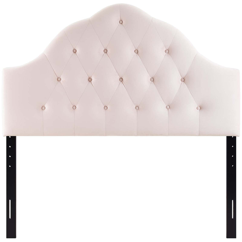 Tête de lit performance en velours capitonné Sovereign de Modway, Rose, Double