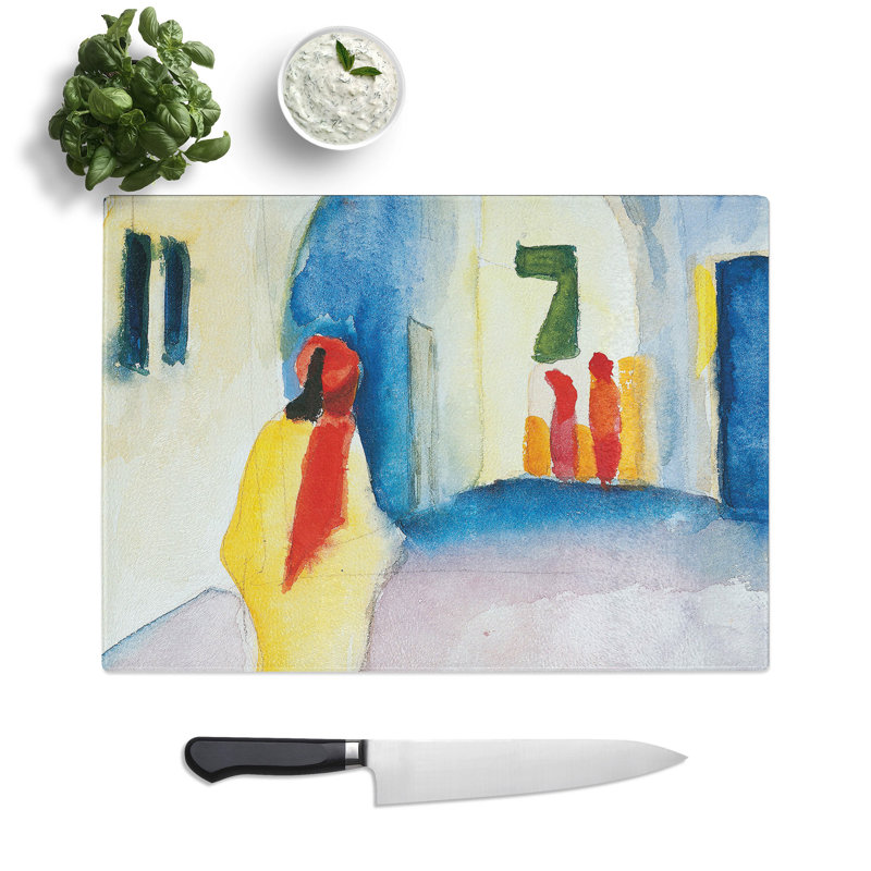 View into a Lane by August Macke Chopping Board, 0.4cm H x 28.5cm W x 39cm L