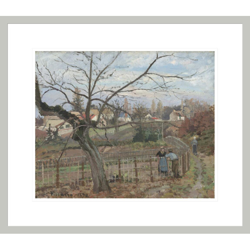 «The Fence» par Camille Pissarro, impression giclée sur cadre, 17.75" H x 20.37" W