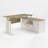 Ashantey 60" L-Shaped Executive Electric Standing Desk with Fluted Roman Legs, Privacy Modesty Panel and Wire-125361231
