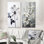 Calmness noir et blanc cornouiller - ensemble d'art mural en toile de cornouiller de 2
