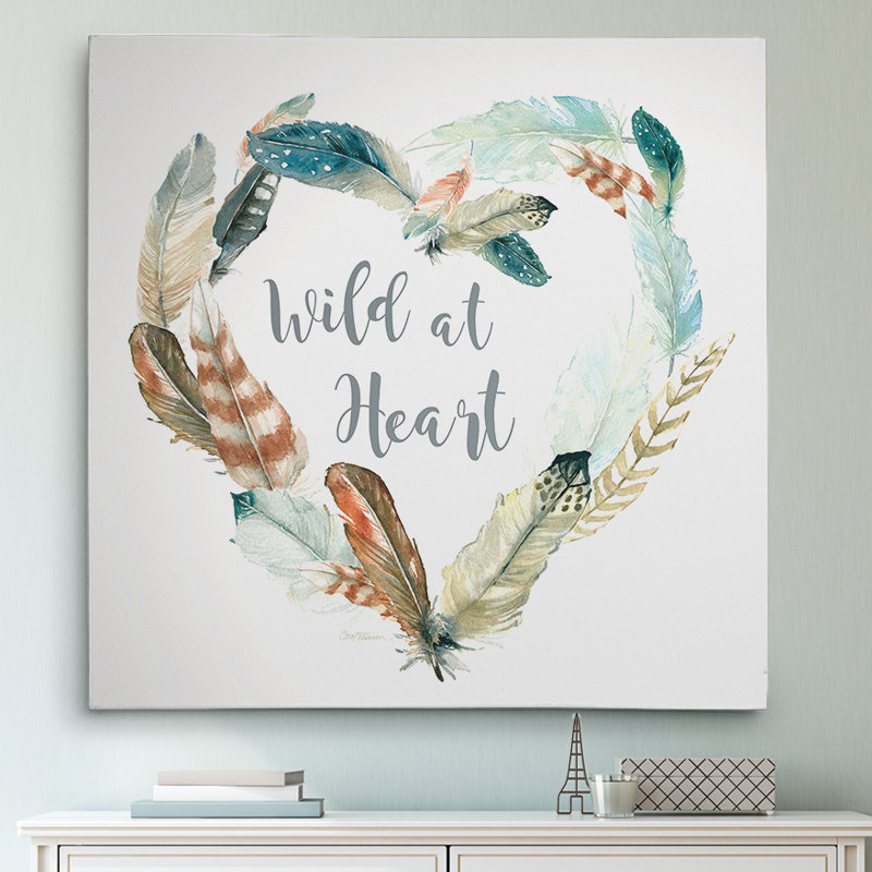 «Feather Wild at Heart», reproduction d'impression sur toile, H 16 po x l 16 po x P 1,5 po, Toile tendue