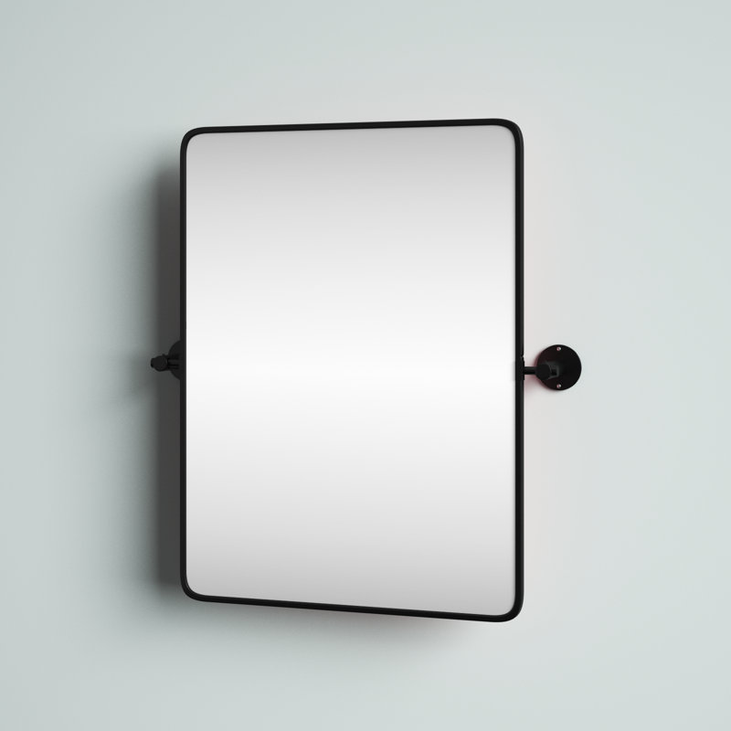 Hunsicker Metal Rectangle Mirror, Black
