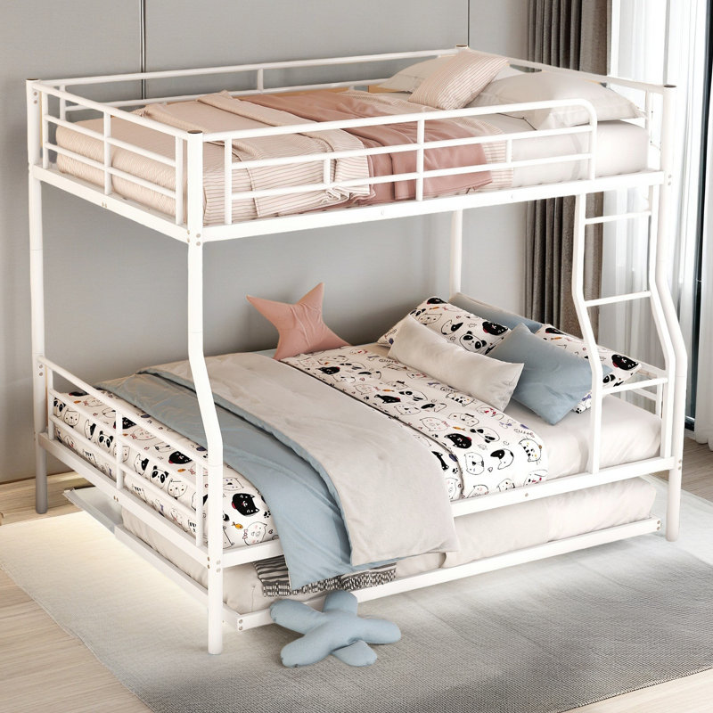 Lit pour enfant Alaila, Double sur grand, Blanc