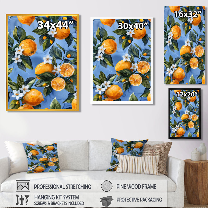 Marlement - fruits, art mural salon, Toile tendue, H 24 po x l 32 po