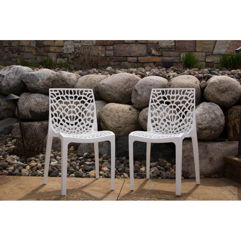 Ashvath Outdoor Armless Lounge Chair, White