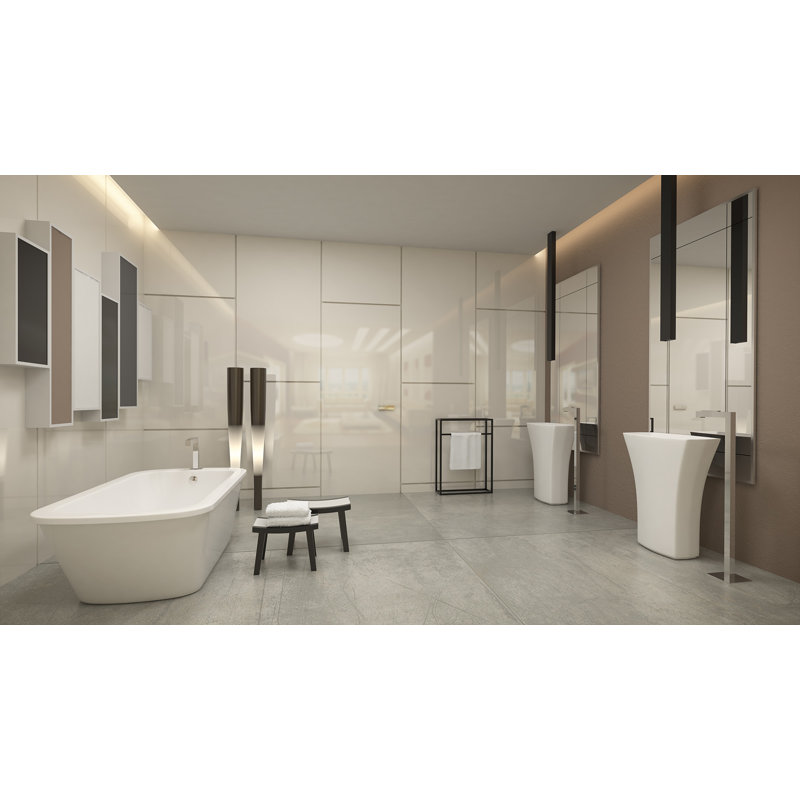 Portstewart 66" x 34" Freestanding Soaking Acrylic Bathtub, Biscuit