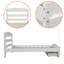Lit simple blanc avec support en lattes de bois stables et rangement pratique, sans sommier avec support de tiroir robuste