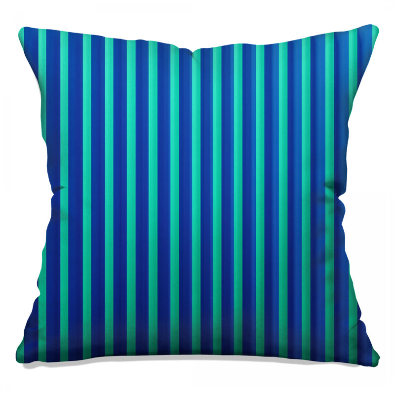Coussins décoratifs à rayures verticales bleues, 14 X 14 pouces