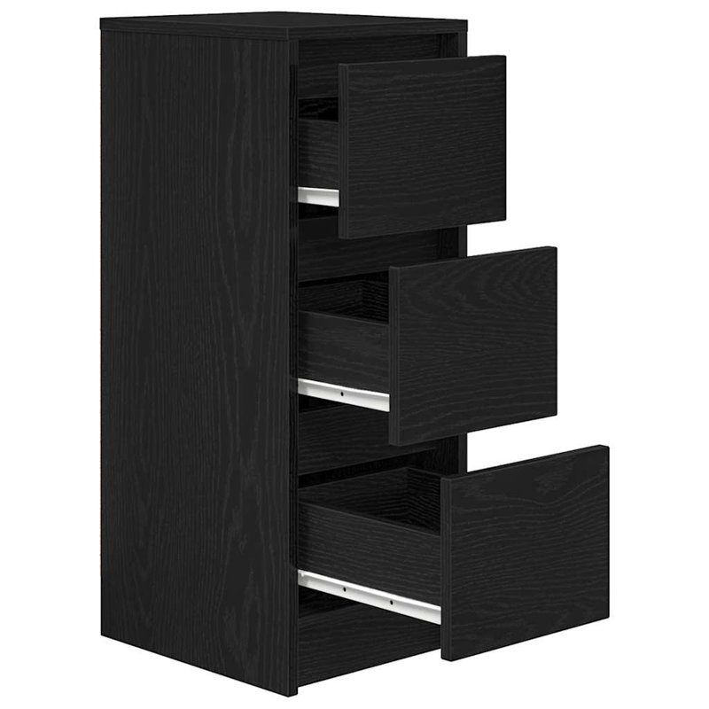 Sideboard 29.5X34x76 Cm Engineered Wood, Black Oak