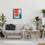 Formes modernes rouges et bleues, impression sur bois-93953222-93953223