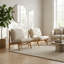 Ensemble de chaises de style contemporain Mid-Century avec structure en bois naturel et coussins amovibles, paire de sièges de salon modernes