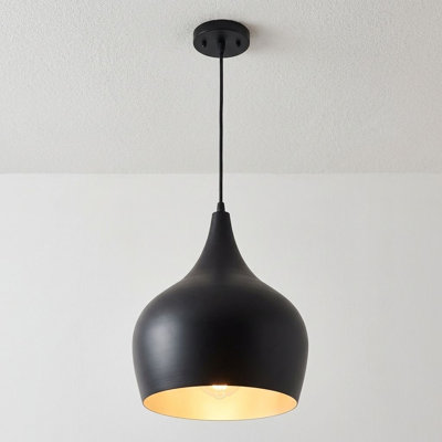 Kendrick 1-Light Single Bell Pendant in Black