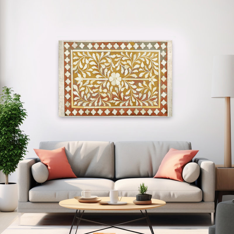 Art mural rétro abstrait The Center Blossom, 40" H x 60" W