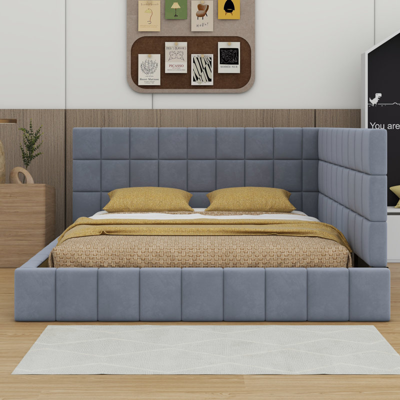 Upholstered Daybed/Sofa Bed Frame, Gray