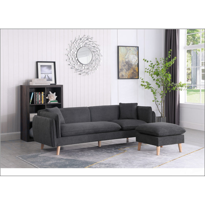 Canapé modulaire en tissu gris foncé Brayden