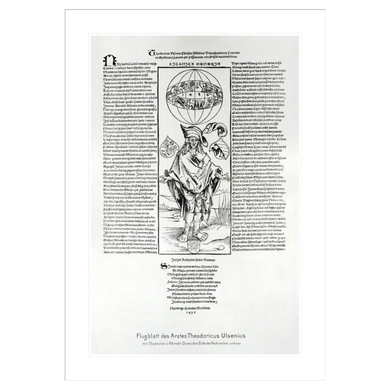 Illustration de la syphilis par Albrecht Dürer, impression giclée sur cadre, 41.5" H x 29.66" W