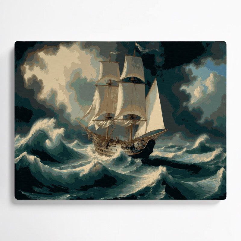 Art mural nautique moderne bleu marine, H 11 po x l 14 po
