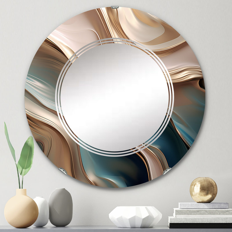 Uleena - Miroir mural moderne rond, 24 po x 24 po