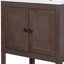 Lavabo de salle de bain moderne élégant en céramique 24 po avec tablette ouverte en bois massif-1182155903-1182155898