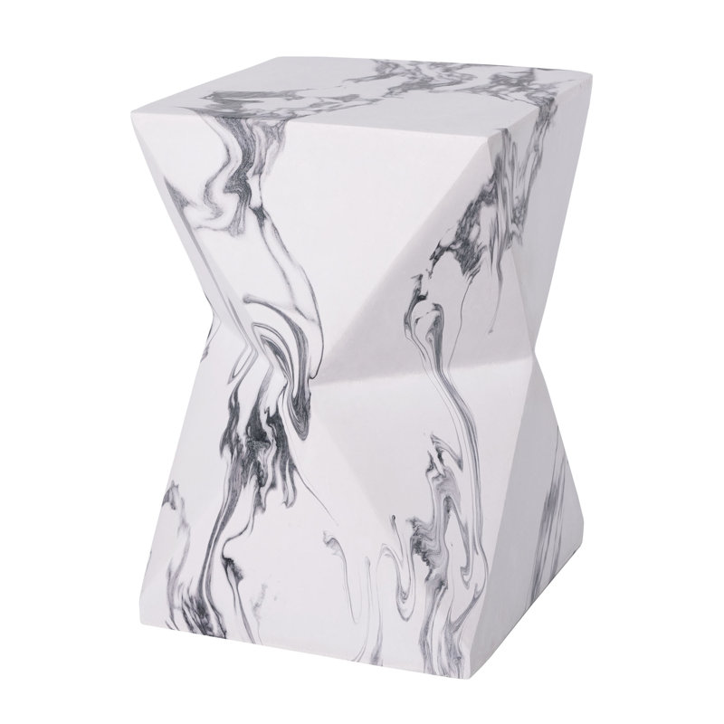 Table d'appoint H 18,5 po MGO, Blanc / Gris