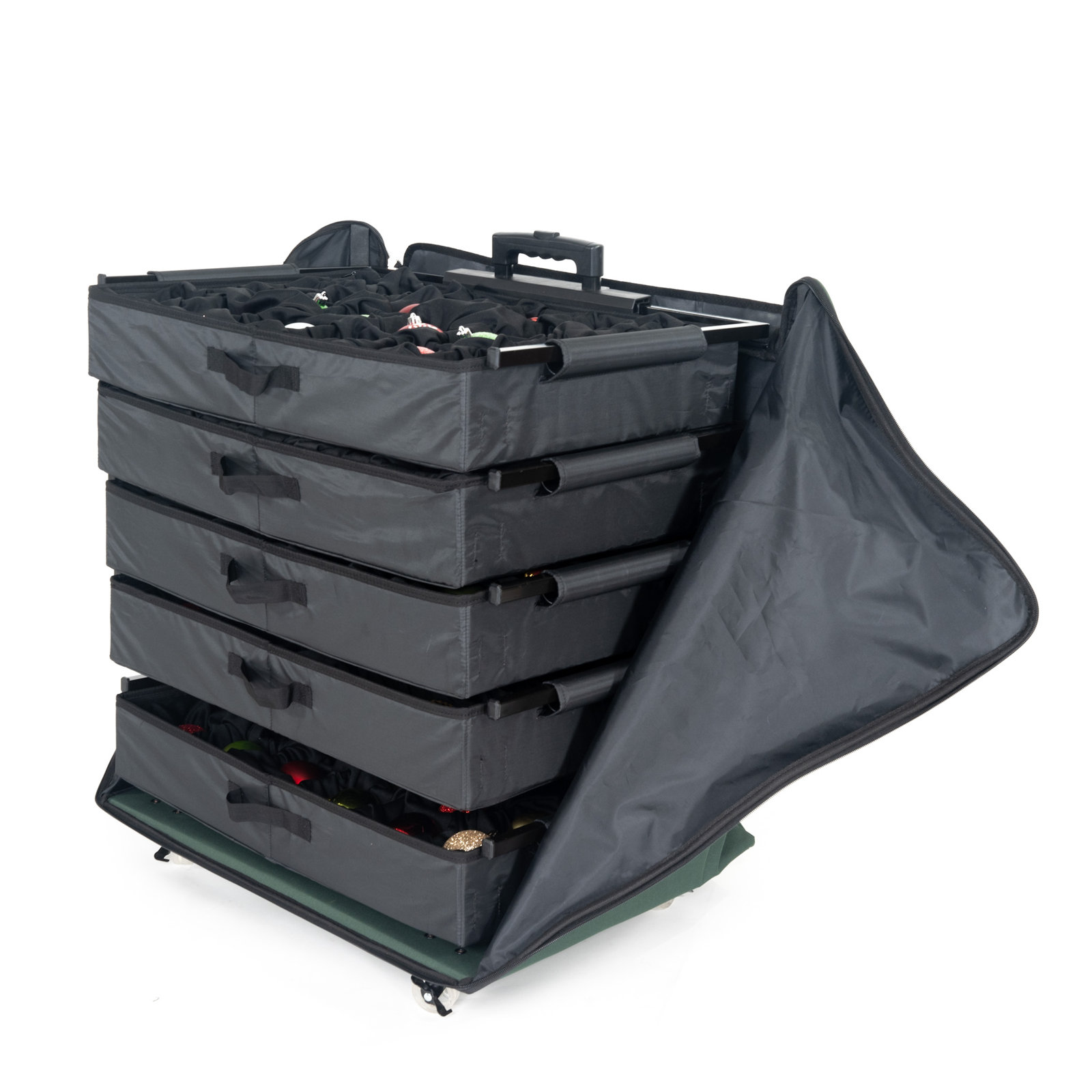 Telescoping Ornament Storage Box with Dividers