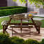 Ensemble repas pour 8 personnes avec 4 bancs intégrés et trou pour parasol Karabella-328028569